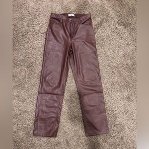 Abercrombie & Fitch Chestnut Faux Leather Pants